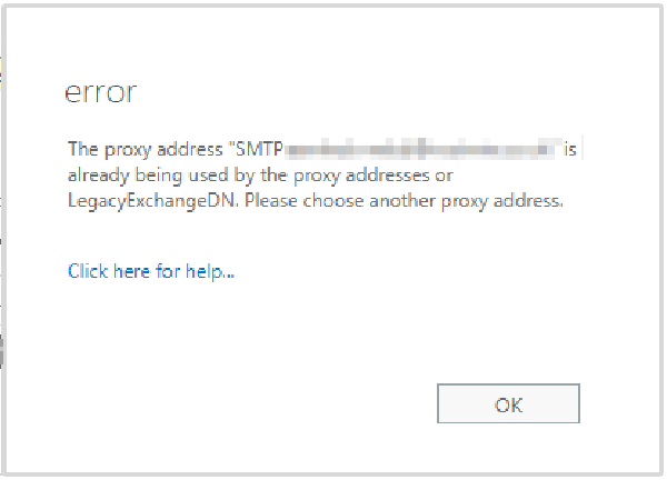 How to fix conflicting proxy addresses in O365 when creating a mailbox